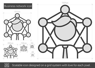 Image showing Business network line icon.