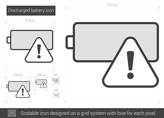 Image showing Discharged battery line icon.