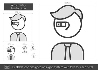 Image showing Virtual reality headset line icon.