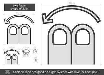Image showing Two-finger swipe left line icon.