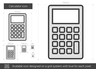 Image showing Calculator line icon.