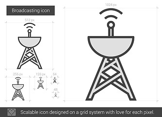 Image showing Broadcasting line icon.