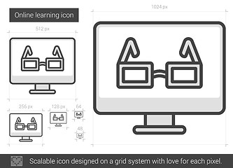 Image showing Online learning line icon.