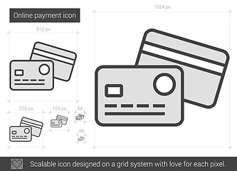 Image showing Online payment line icon.