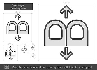 Image showing Two-finger scrolling line icon.