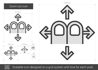 Image showing Zoom out line icon.