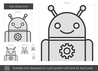 Image showing App setup line icon.