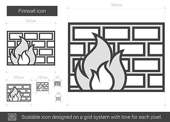 Image showing Firewall line icon.