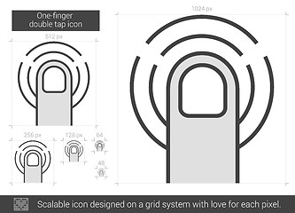 Image showing One-finger double tap line icon.