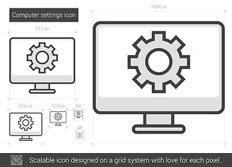 Image showing Computer settings line icon.