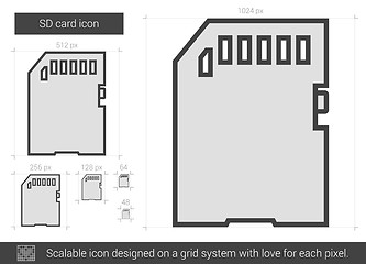 Image showing SD card line icon.