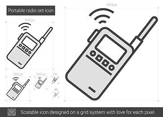 Image showing Portable radio set line icon.