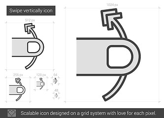 Image showing Swipe vertically line icon.