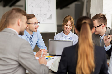 Image showing architects with laptop meeting at office