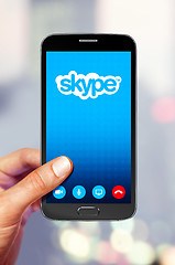 Image showing smartphone with skype