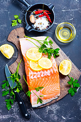 Image showing raw salmon