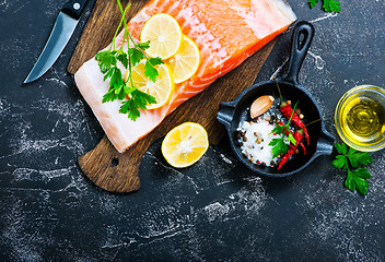 Image showing raw salmon