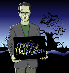 Image showing Vector Cartoon Frankenstein Halloween