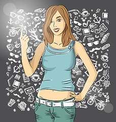 Image showing Vector happy woman