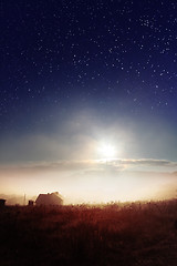 Image showing starry heavens over countryside