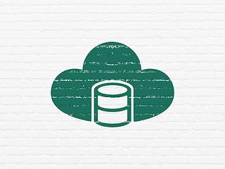 Image showing Database concept: Database With Cloud on wall background