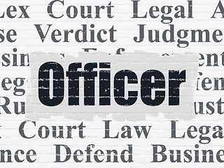 Image showing Law concept: Officer on wall background