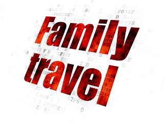 Image showing Vacation concept: Family Travel on Digital background