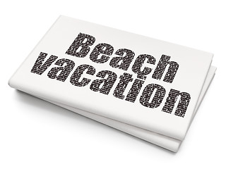 Image showing Travel concept: Beach Vacation on Blank Newspaper background