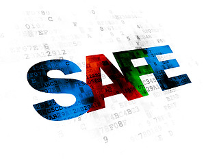 Image showing Protection concept: Safe on Digital background