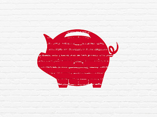 Image showing Money concept: Money Box on wall background