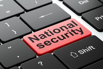 Image showing Security concept: National Security on computer keyboard background