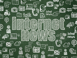 Image showing News concept: Internet News on School board background