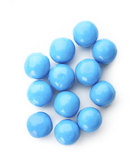 Image showing Blue balls on white