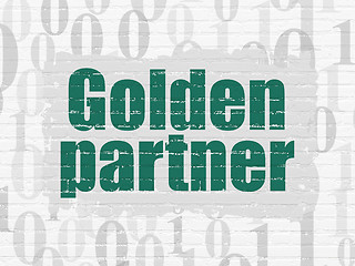 Image showing Finance concept: Golden Partner on wall background