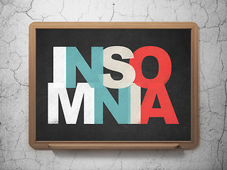 Image showing Medicine concept: Insomnia on School board background