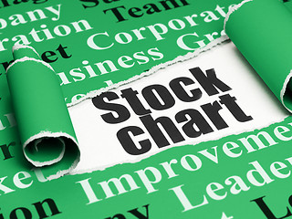 Image showing Finance concept: black text Stock Chart under the piece of  torn paper