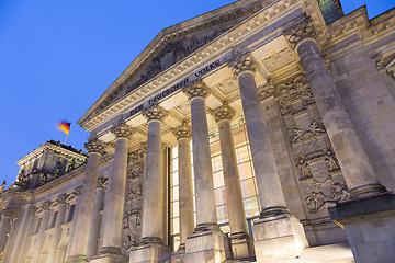 Image showing Famous Reichstag building, seat of the German Parliament , Berlin Mitte district, Germany.