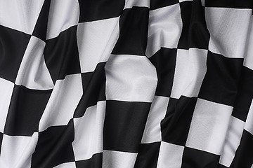 Image showing Real waving checkered flag
