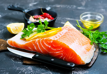 Image showing raw salmon