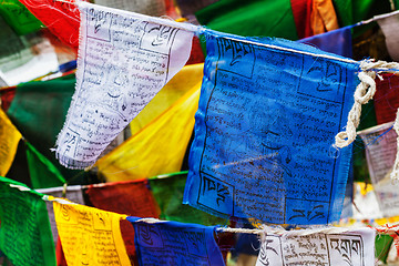 Image showing Tibetan Buddhism prayer flags lungta