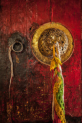 Image showing Door handle Tibetan Buddhist monastery