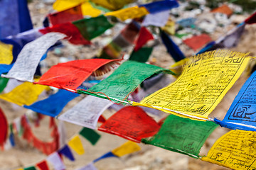 Image showing Tibetan Buddhism prayer flags lungta