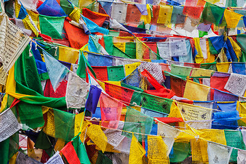 Image showing Tibetan Buddhism prayer flags lungta