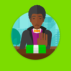 Image showing Man refusing to take bribe vector illustration.