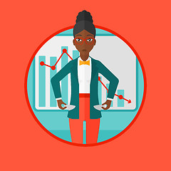 Image showing Bancrupt business woman vector illustration.