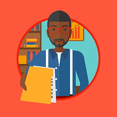 Image showing Man giving resume vector illustration.