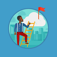 Image showing Businessman climbing the ladder.