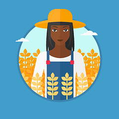 Image showing Farmer in wheat field vector illustration.