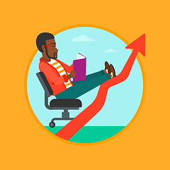 Image showing Businessman reading book vector illustration.