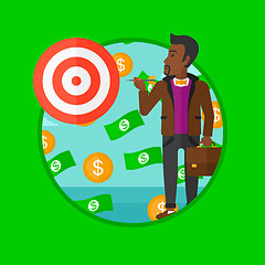 Image showing Businessman with target board vector illustration.